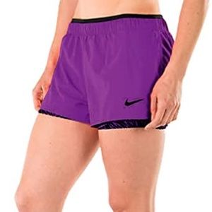New Women's Full Flex 2-in-1 Shorts Purple/Black